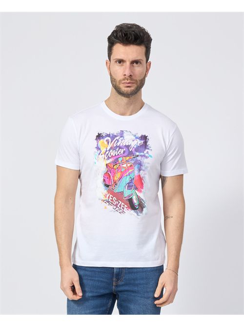 Yes Zee Men's T-Shirt with Scooter Print YES ZEE | T727-SG070107